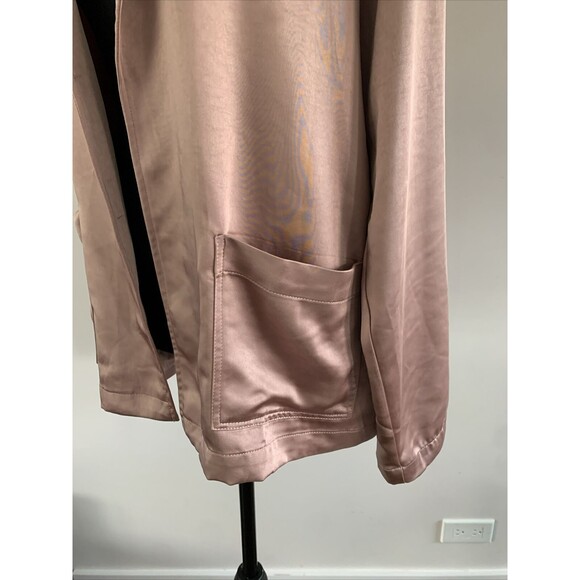 Porter Collective Metallic Pink Blazer Jacket Womens L Pockets Open Front - Picture 3 of 9